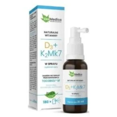 Ekamedica Witaminy D3 + K2 Mk7 spray Suplement diety 30 ml