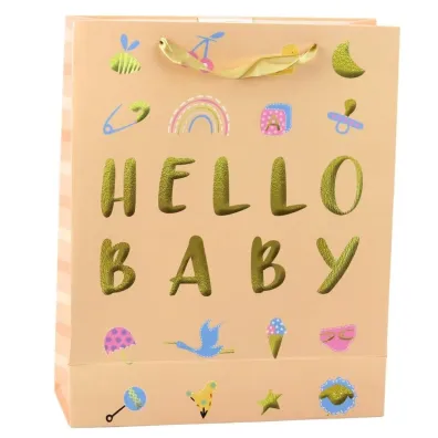 LeanToys Torba prezentowa Hello Baby 32x26x10cm