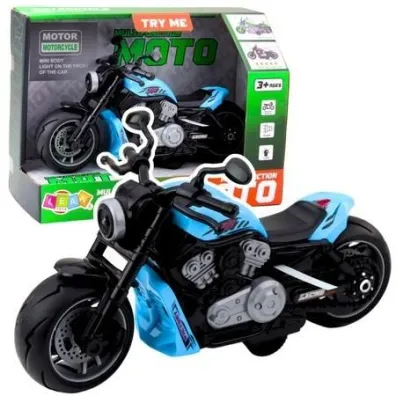 Motocykl na baterie niebieski LeanToys