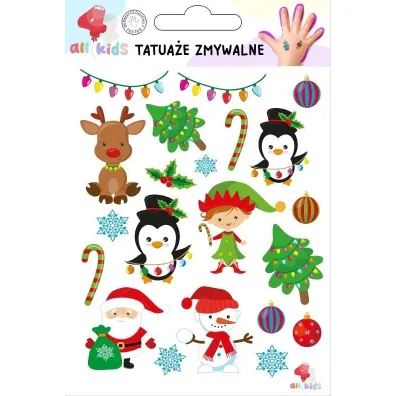 Tatua�e zmywalne dla dzieci Bo�e Narodzenie 3 All4Kids