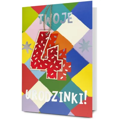 Karnet okazjonalny B6 z kopert� 4 Urodziny PAN DRAGON HM200-3508