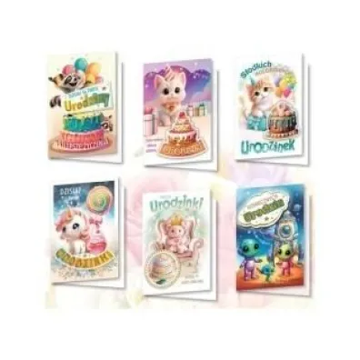 Top Graphic Karnet B6 z naklejkami holog. Urodziny MIX (10)