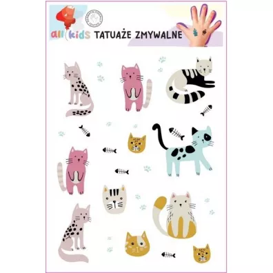 Tatuae zmywalne dla dzieci Kotki 2 All4Kids