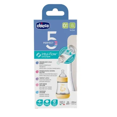 Chicco Butelka antykolkowa Perfect5 neutral 150ml 0m+