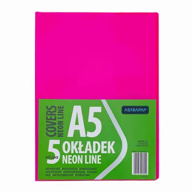Astra Paczka ok�adki A5 neon line nieregulowane 5 szt.mix kolor�w