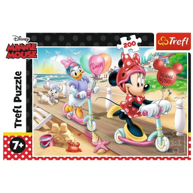 Puzzle 200 el. Minnie na pla�y Trefl