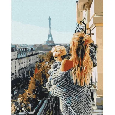 Brushme Malowanie po numerach - Mademoiselle w Pary�u 40x50cm