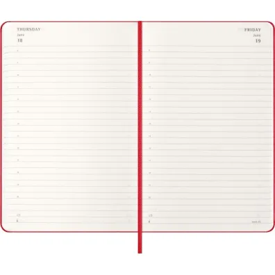 Kalendarz 2026 12M Moleskine L twarda oprawa dzienny Scarlet Red 13x21cm