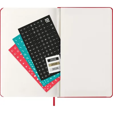 Kalendarz 2026 12M Moleskine L twarda oprawa dzienny Scarlet Red 13x21cm