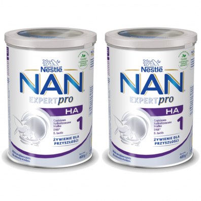 Nestle NAN EXPERTpro HA 1 Hypoalergiczne mleko pocztkowe dla niemowlt od urodzenia Zestaw 2 x 400 g
