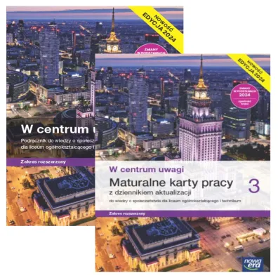 Pakiet W centrum uwagi 3. Podr�cznik i Maturalne karty pracy z dziennkiem aktualizacji do wiedzy o spo�ecze�stwie dla liceum og�lnokszta�c�cego i technikum. Zakres rozszerzony. Edycja 2024