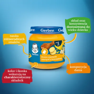 Gerber Zupka krem z jasnych warzyw z kurczakiem dla niemowl�t po 5 miesi�cu 125 g