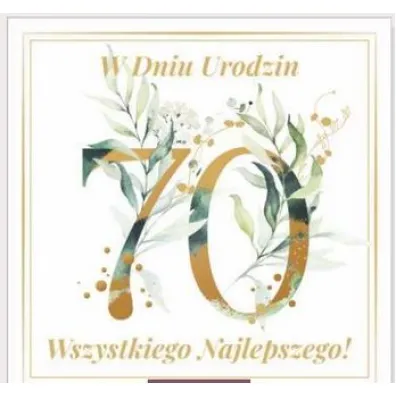 Art Nuvo Karnet kwadrat 70 urodziny damskie CK-05