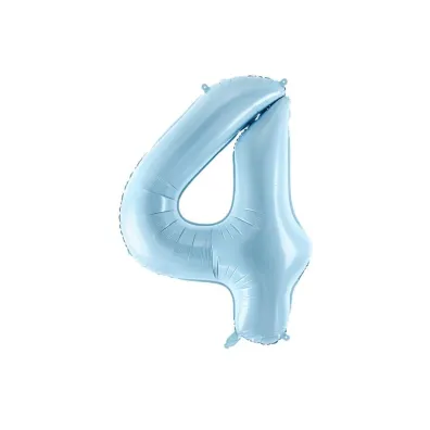 PartyDeco Balon foliowy 4 jasny niebieski 86cm