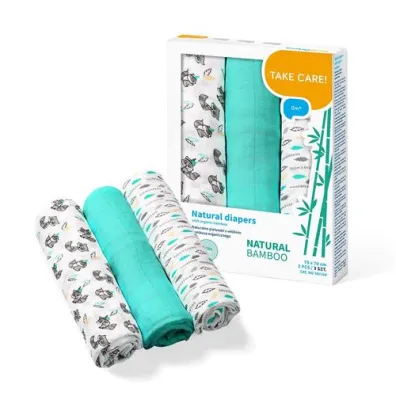 Babyono Naturalne pieluszki z w��kien bambusa organicznego - szmaragdowe