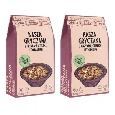 Dania Babci Zosi Kasza gryczana z grzybami, cebulk i tymiankiem Zestaw 500 g