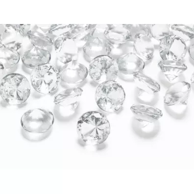 PartyDeco Diamentowe konfetti bezbarwny 20mm