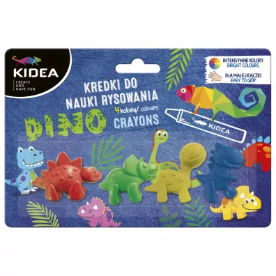 Derform Kidea Kredki do nauki rysowania Dinozaury 4 szt.