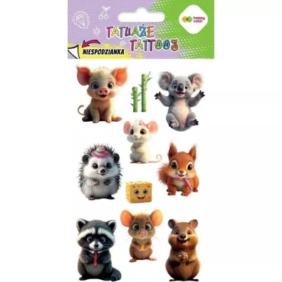 Tatua�e zmywalne Cute Animals HAPPY COLOR