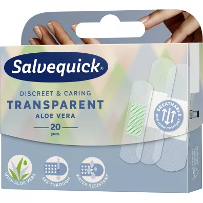 Salvequick Plastry opatrunkowe przezroczyste z aloesem Transparent Aloe Vera 20 szt.