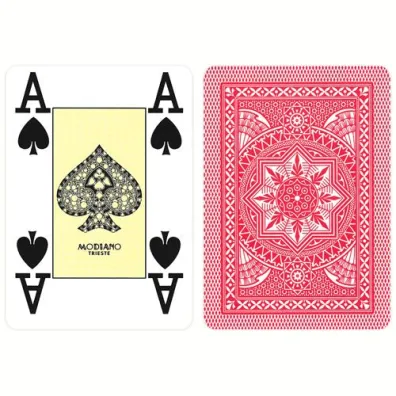 Poker Modiano, karty do gry, czerwone