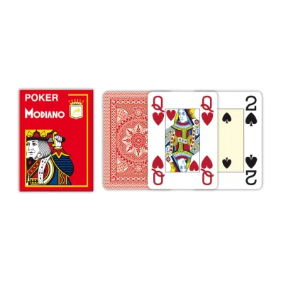 Poker Modiano, karty do gry, czerwone