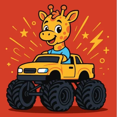 Malowanie po numerach - �yrafa w samochodzi Kids Ideyka
