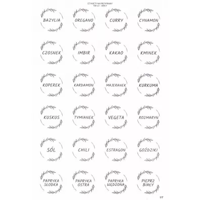 LearnHow Etykiety na przyprawy 40mm 168 szt.