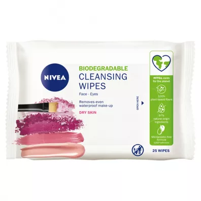 Nivea Biodegradable Cleansing Wipes biodegradowalne �agodz�ce chusteczki do demakija�u 25 szt.