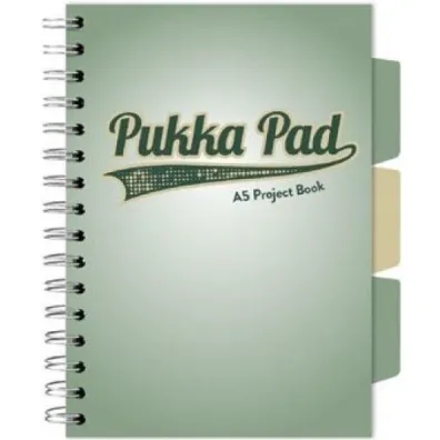 Pukka Pad Project Book A5 Sage Zielony kratka, 80g 100 kartek
