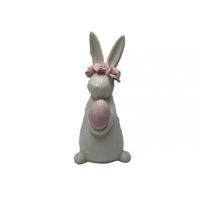 Figurka ceramiczna zajczek z jajkiem