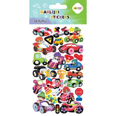 Happy Color Naklejki 3D PUFFY-Vehicles 10x20cm