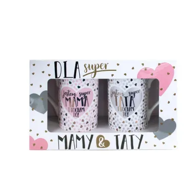Kukartka Kubek komplet Q 896 Super mama/tata (serduszka)