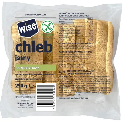 Wiso Chleb jasny krojony bezglutenowy 250 g