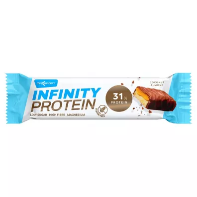 Maxsport Baton proteinowy z karmelem, kokosem i migdaami w mlecznej czekoladzie bezglutenowy 55 g