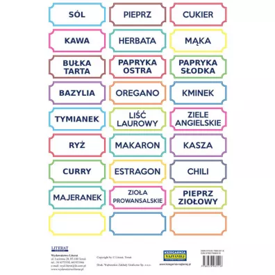 Literat Naklejki Przyprawy kolorowe