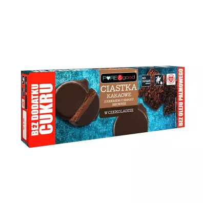 Pure&Good Ciastka kakaowe z kremem o smaku brownie w czekoladzie deserowej 128 g
