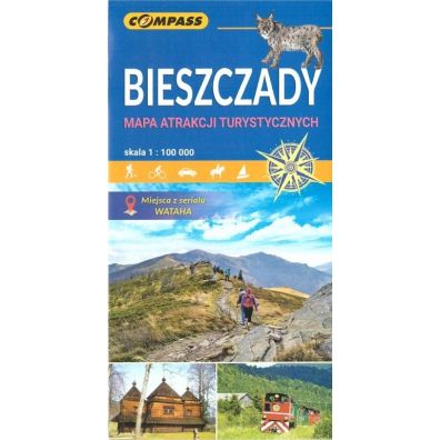 Mapa atrakcji turystycznych Bieszczady 1:100 000