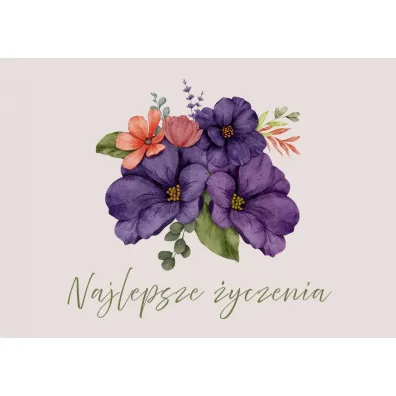 Karnet - Najlepsze �yczenia - fioletowa