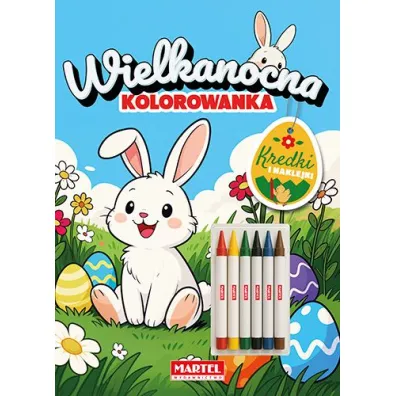 Kolorowanka wielkanocna z kredkami i naklejkami