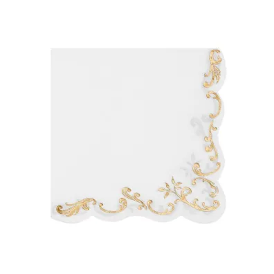 PartyDeco Serwetki Ornament 33x33cm biae 12szt