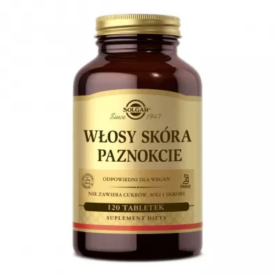 Solgar Wosy Skra Paznokcie - suplement diety 120 tab.