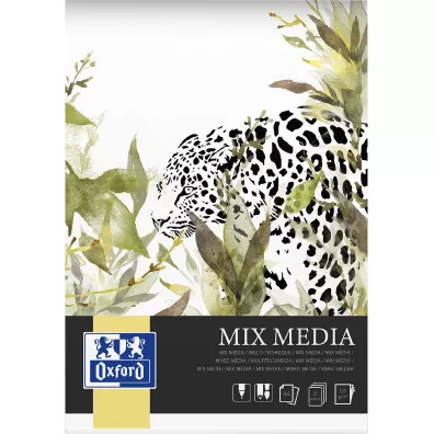 Oxford Blok artystyczny mix media A4 klejony bia�y g�adka 25 kartek