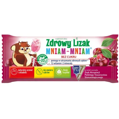 Starpharma Mniam Mniam Lizak o smaku musuj�cej wi�ni na odporno�� - suplement diety 6 g