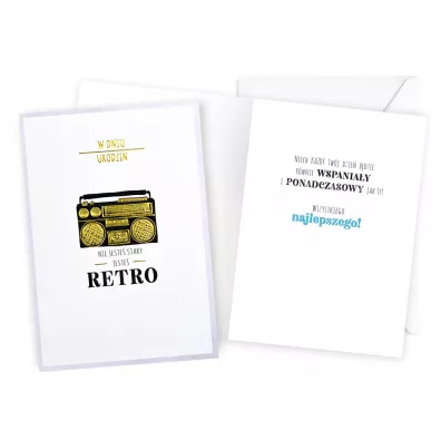 Kukartka Karnet B6 Urodziny retro