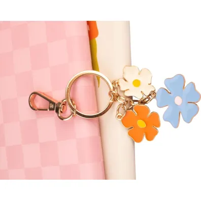 Brelok metalowy BLOOM kwiatki, 13,5x4,5cm, Happy Color