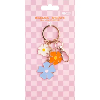 Brelok metalowy BLOOM kwiatki, 13,5x4,5cm, Happy Color