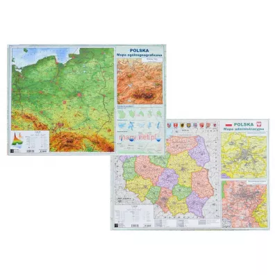 Mapa Polski A2 Dwustronna laminowana