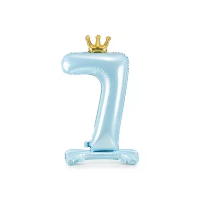 PartyDeco Stoj�cy balon foliowy 7 b��kitny 84cm