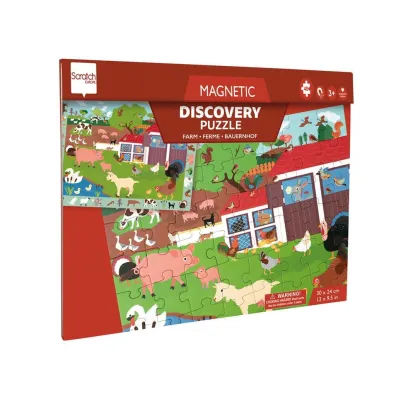 Puzzle magnetyczne i gra 2w1 Farma Scratch